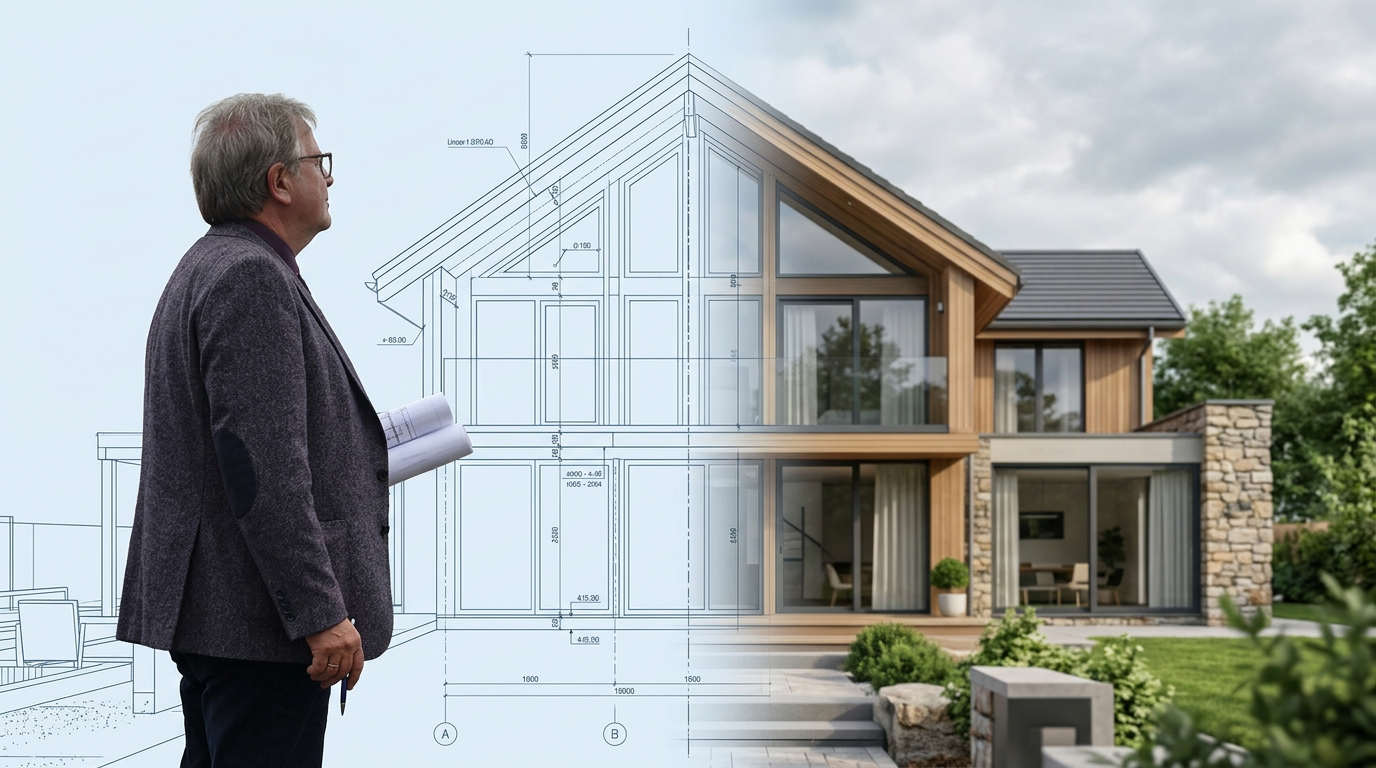 Architekt Birger Boos bei der Arbeit
